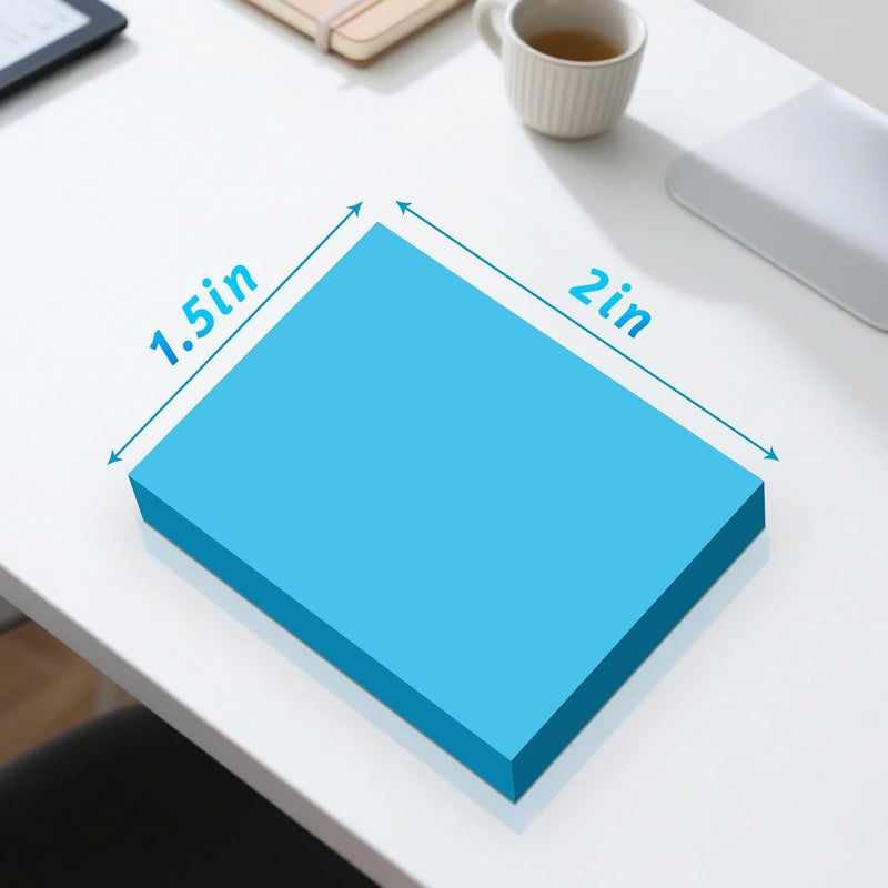 TKTB (54 Pads) Mini Sticky Notes 1.5x2 in, 9 Colors Bright Strong Adhesive Post, Suitable for School, Home, Office, Clean Removal - Image 2